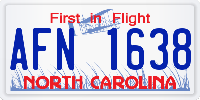 NC license plate AFN1638