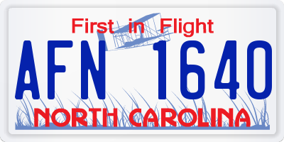 NC license plate AFN1640