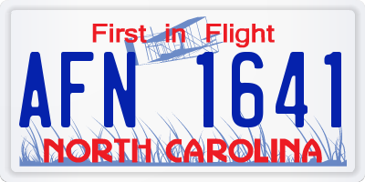 NC license plate AFN1641