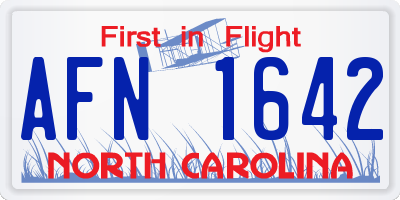 NC license plate AFN1642