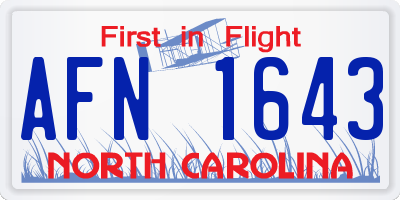 NC license plate AFN1643