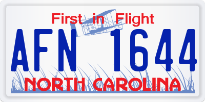 NC license plate AFN1644