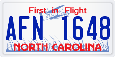 NC license plate AFN1648