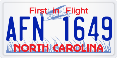NC license plate AFN1649