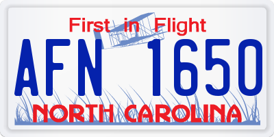 NC license plate AFN1650