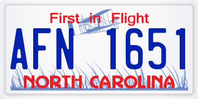 NC license plate AFN1651