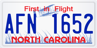 NC license plate AFN1652