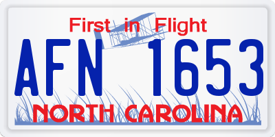 NC license plate AFN1653