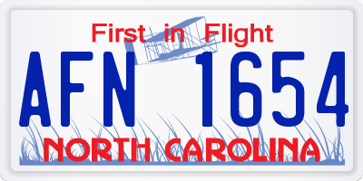 NC license plate AFN1654
