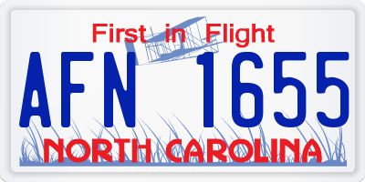 NC license plate AFN1655