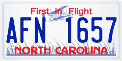 NC license plate AFN1657