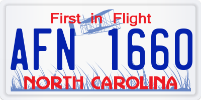 NC license plate AFN1660