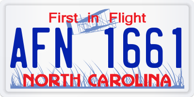 NC license plate AFN1661