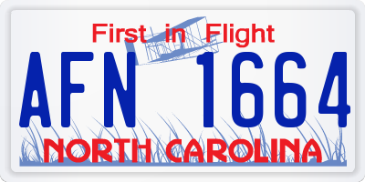 NC license plate AFN1664