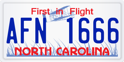 NC license plate AFN1666