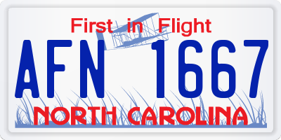 NC license plate AFN1667