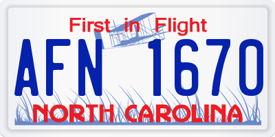 NC license plate AFN1670