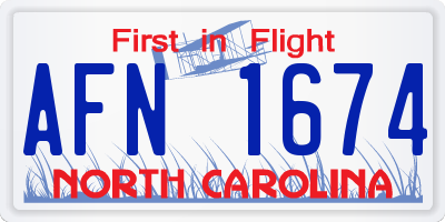NC license plate AFN1674