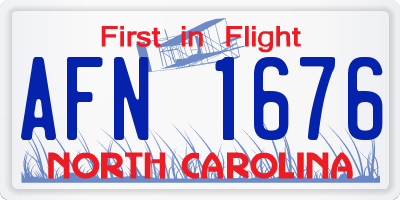 NC license plate AFN1676