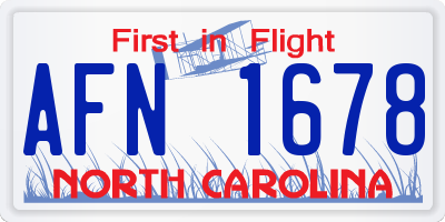 NC license plate AFN1678
