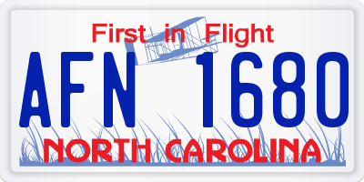 NC license plate AFN1680