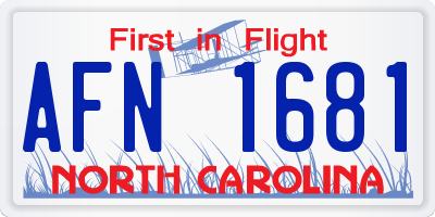 NC license plate AFN1681
