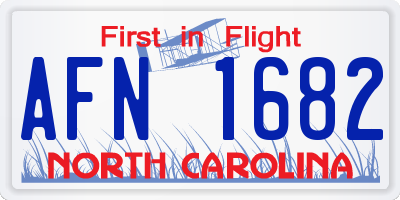NC license plate AFN1682