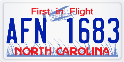 NC license plate AFN1683