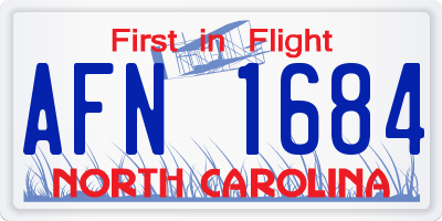 NC license plate AFN1684