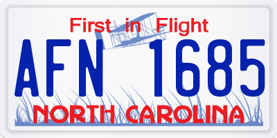 NC license plate AFN1685