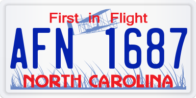 NC license plate AFN1687