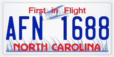 NC license plate AFN1688