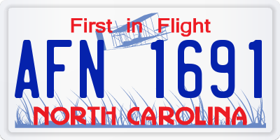 NC license plate AFN1691
