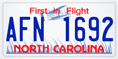 NC license plate AFN1692