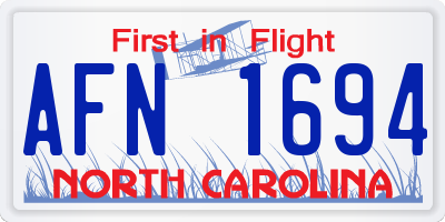 NC license plate AFN1694