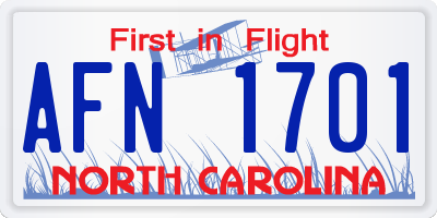 NC license plate AFN1701
