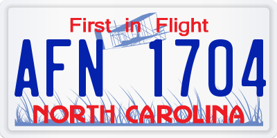 NC license plate AFN1704