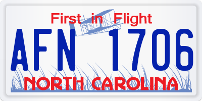 NC license plate AFN1706