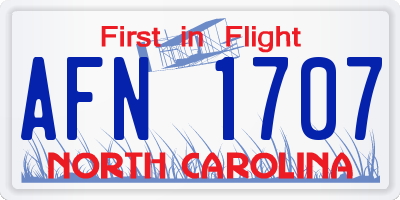 NC license plate AFN1707