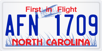 NC license plate AFN1709