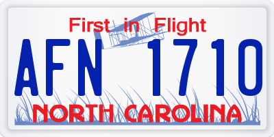 NC license plate AFN1710