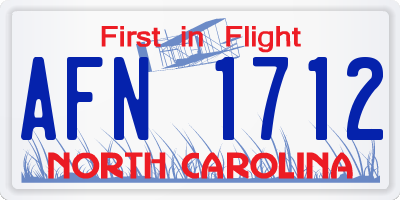 NC license plate AFN1712