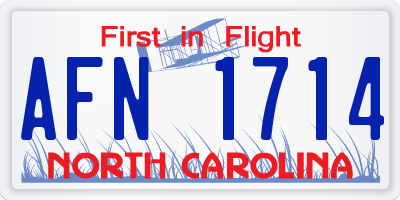 NC license plate AFN1714
