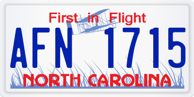 NC license plate AFN1715