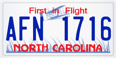 NC license plate AFN1716