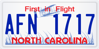 NC license plate AFN1717