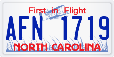 NC license plate AFN1719