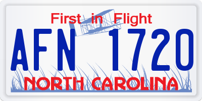 NC license plate AFN1720