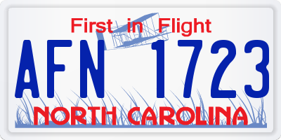 NC license plate AFN1723