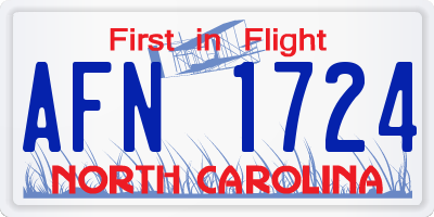 NC license plate AFN1724